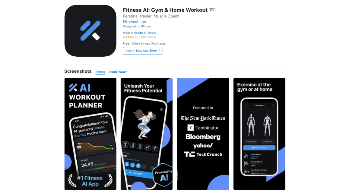 Fitness AI - Best AI Fitness app in Data-driven results category 