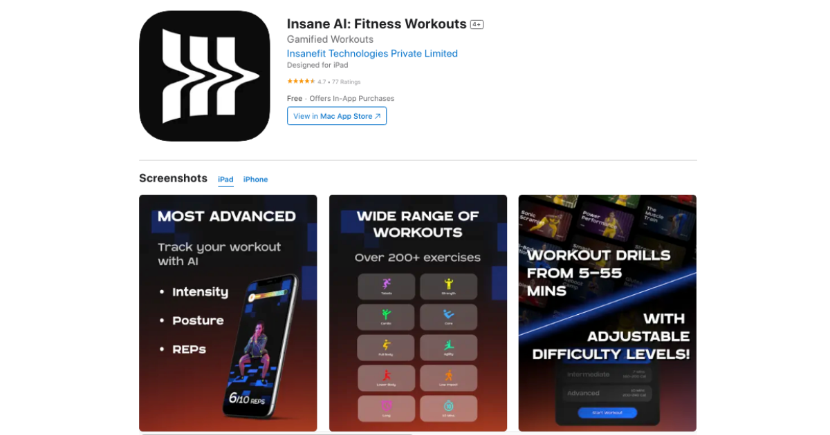 Insane-AI Best AI Fitness app for gamified fitness