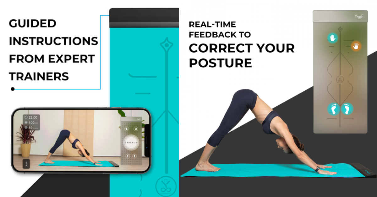 YogiFi smart Yoga Mat uses AI to sync yoga movements with instructions.