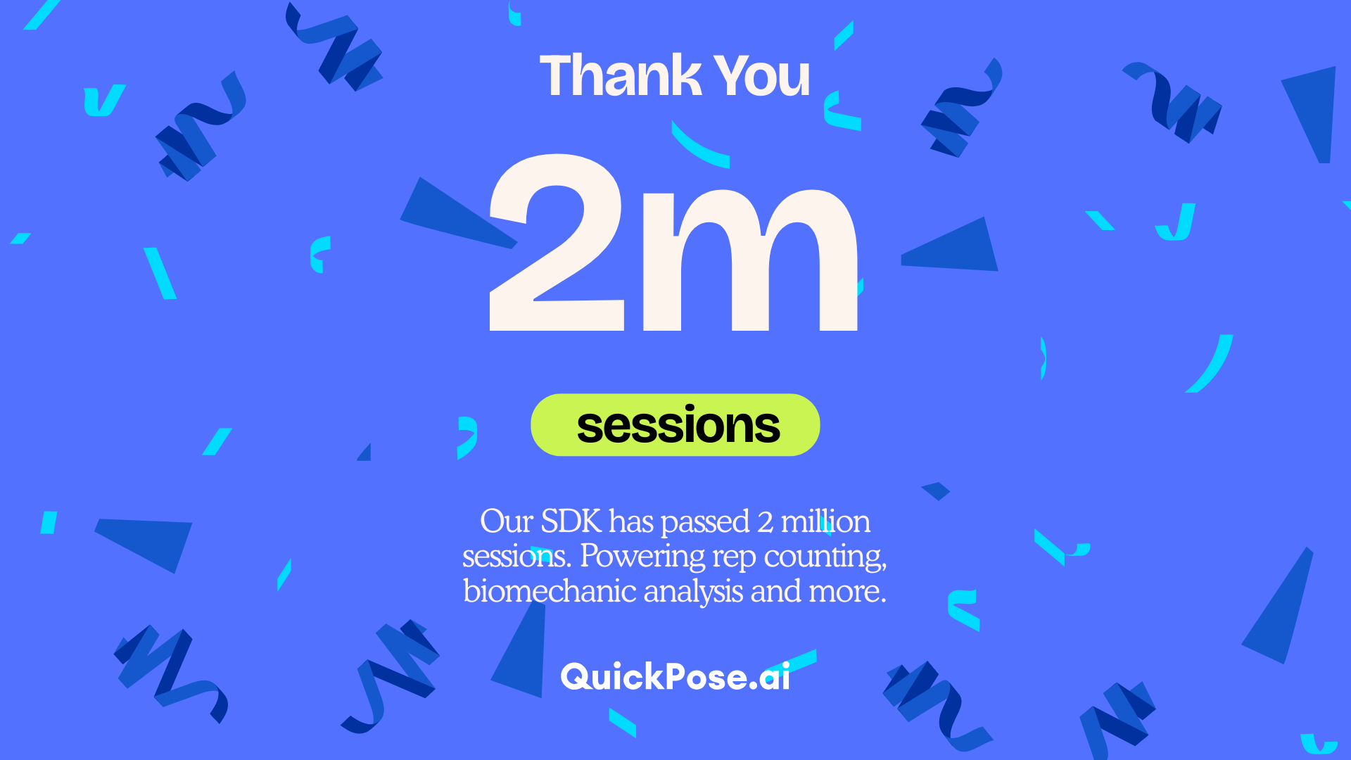 2 million sessions tracked by QuickPose
