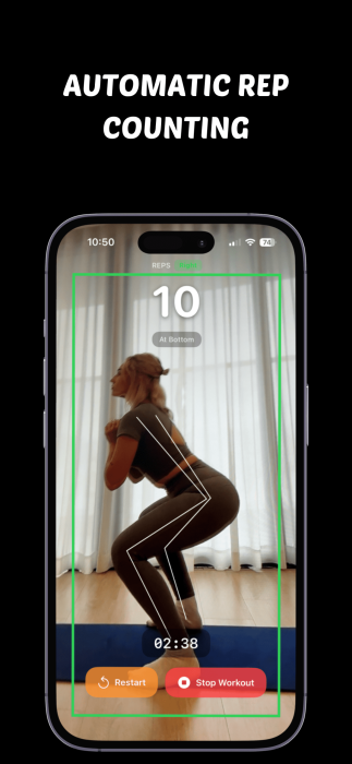 RepVision Automatic Rep Counting For Squats